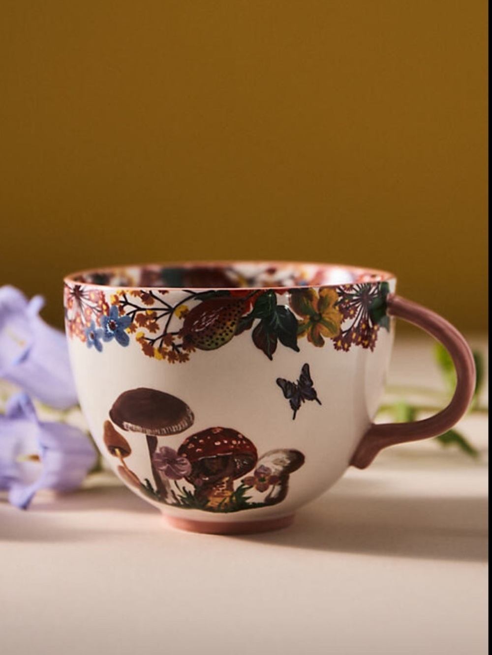 Anthropologie Nathalie Lete Mug - Mushroom Floral | NWT